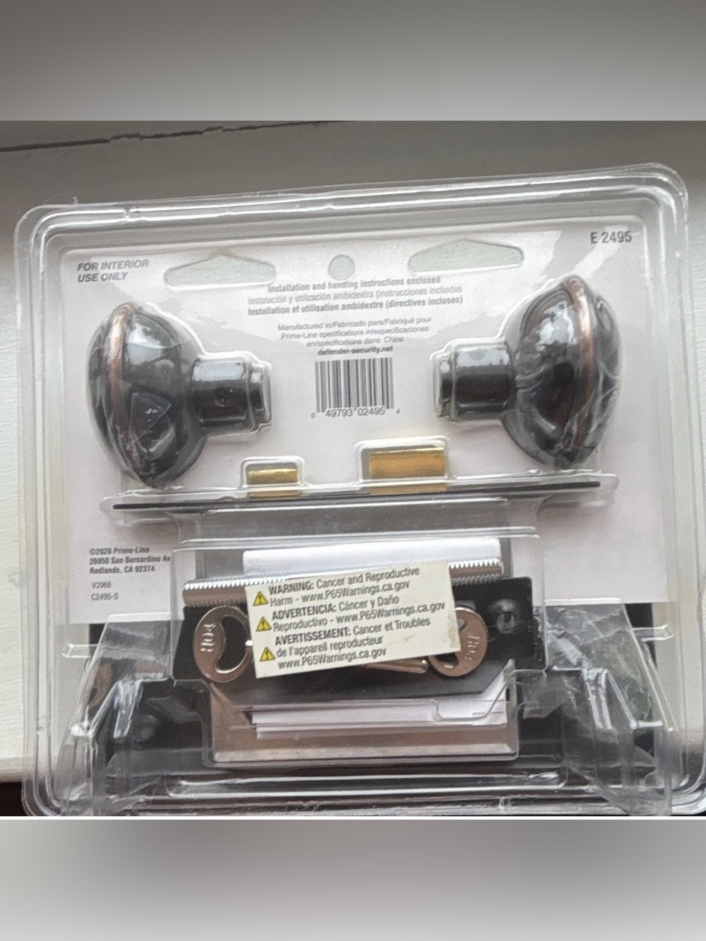Entry Mortise Lockset Black Door Knob Set - Picture 2 of 9